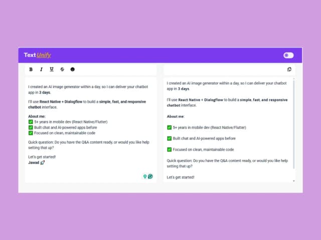Text Unify Web App